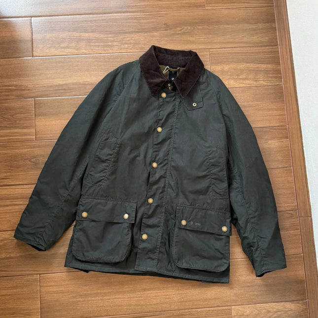B@r American retro classic oil wax lapel jacket jacket men and women the same Ashy hunting