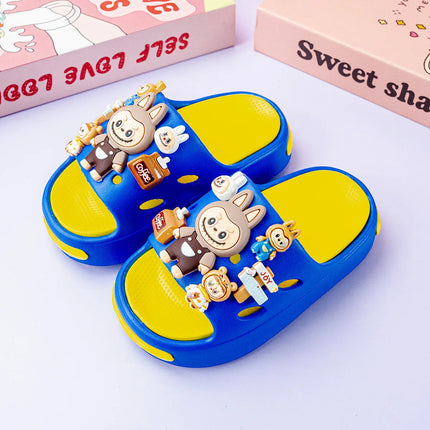 New Popular Cartoon Brown Versatile Eva Slippers for Boys and Girls, Fashionable Double Soft-Soled Non-Slip Sandals 831