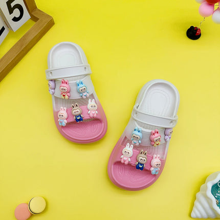 Fashion Popular Cartoon Slippers New Double Color Flats Bottom Boys and Girls Non-Slip Soft Bottom Sandals 811