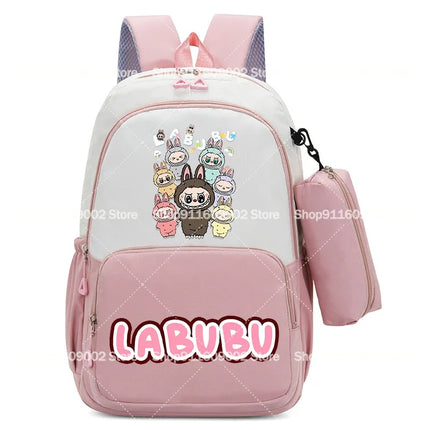Large Capacity Backpacks Pencil Bag Cartoon Printed Animals Schoolbag Boys Girls Book Stationery Storage Bags Gift