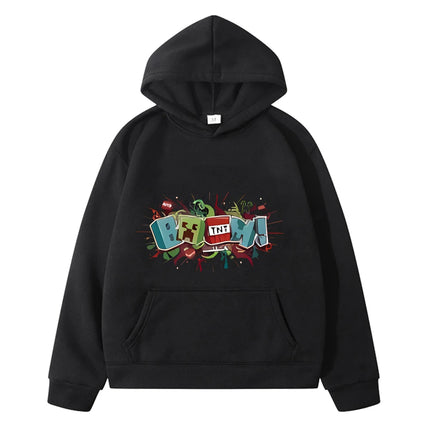 Minecraft print Autumn Kawaii hoodies Fleece sweatshirt y2k sudadera anime hoodie Cartoon jacket boy pullover kids clothes girls