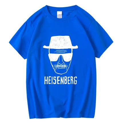 Men Fashion Casual Top Quality Short Sleeve 100% Cotton Loose Heisenberg PrintedTshirt Casual Mens Tshirt Cool Summer Men Tshirt