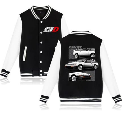 Anime Initial D Graphic Jacket Hoodies AE86 Gothic Y2k Baseball Jacket Sweatshirts Funny Mange Vintage Coats Streetwear Clothes