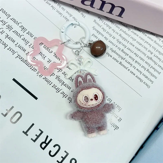 Cartoon Labbubu Keychain Backpack Keyring Pendant Couple Pendant Students Key Ring Festivel Gifts
