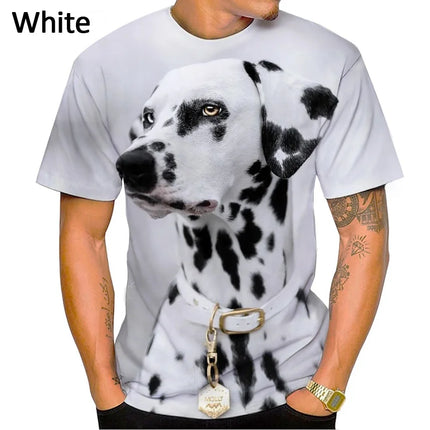 2022 Animal Dalmatian 3D Men's T-Shirt Fashion Dog Cute Aalmatian Shiba Inu Unisex Casual Streetwear Shirt