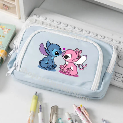 Disney Stitch High-capacity Pencil Bag for Students Anime Cartoon Fashion Pen Case Stationery Storage Pouch School Supplies Gift