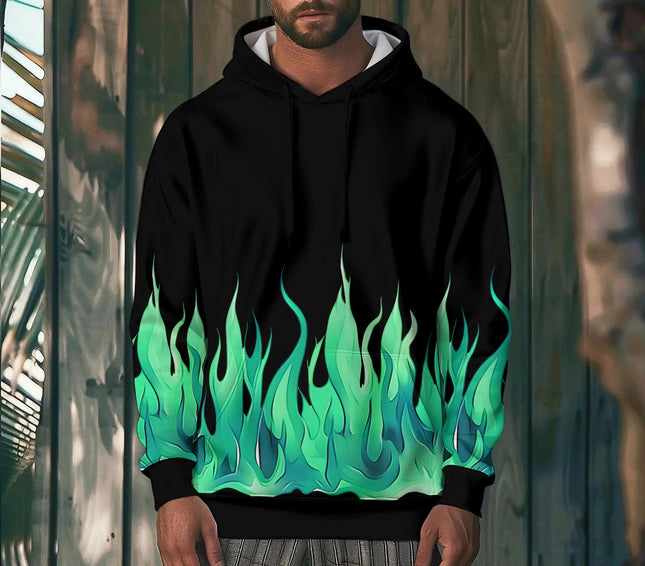 Autumn Hoodies Fashion Flame 3D Print Men Women Streetwear Hooded Sweatshirts Pullover Oversized Harajuku Coat Man Clothing