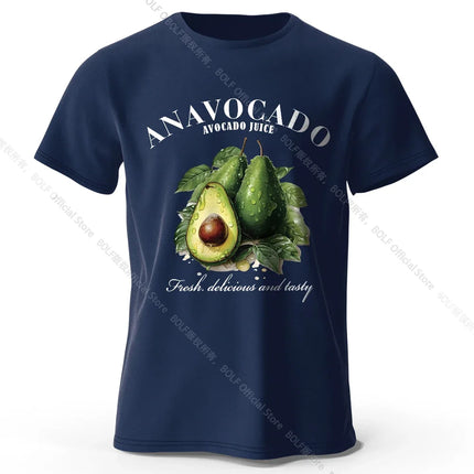 100% Cotton Fresh Avocado Tee - Minimalist Fruit Design Soft Comfortable Basic Top for Casual Everyday Wear