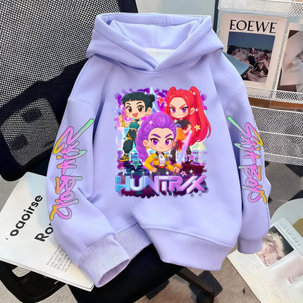 Christmas Children's Boys and Girls Anime Clothing Kpop Devil Hunter Hoodie Casual Fashion Autumn/Winter Warm Sweatshirt