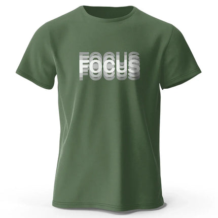 Focus Letter Minimalist Style 100% Cotton T-Shirt, Lightweight Round Neck Short Sleeve Tee, Perfect for Men & Women