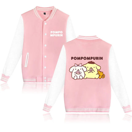 Pompompurin Varsity Baseball Bomber Jackets Men Women Clothes Streetwear Kids Boys Girls Harajuku Jacket Single Coats