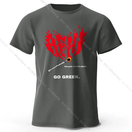 Retro Hand Drawn Match Fire T-Shirt 100% Premium Cotton Slim Fit Artistic Flame Graphic Tee for Men and Teens