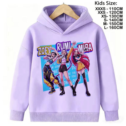 KPop Demon Hunters Hoodies Baby Girl Boy Clothes Fashion Casual Hooded Sweatshirts K-Pop Demon Hunters Pullover Kids