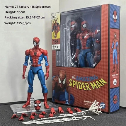 CT Toys Spiderman Peter Parker Action Figure Anime Marvel Mafex 185 Spider-Man Figure The Amazing Model Doll Christmas Xams Gift