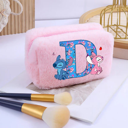 Disney Stitch Plush Cosmetic Bag for Women Anime Cartoon Fashion Makeup Pouch Girls Cosmetics Storage Bags Washing Handbag Gifts