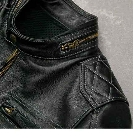Tcyeek Genuine Leather Jacket Men Top Layer Cowhide Coats Spring Autumn Leather Coat Mens Moto & Biker Jackets Jaqueta Masculina