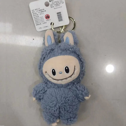 15CM Cute Labubu Plush Doll Keychain Toys Kawaii Macaroon Labubu Vinyl Face peluche Dolls Pendant Keychain Christmas  Kid Gift