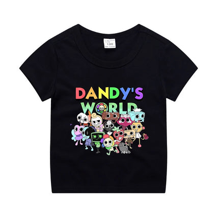 Game Dandy's World Kids Anime Cotton T-shirt Boy Girl Short Sleeve Top Children Cartoon Cute Tee Summer Casual Clothes Gift 2024