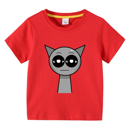 Summer Hot Sprunki Clothes Kids Game Incredibox Cotton T shirt Boys Short Sleeve Tee Toddler Girls Causal Tops Children Clothing