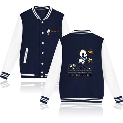 Pochacco Bomber Jacket Women Men Autumn Baseball Jacket Coat Cartoon Kid Streetwear Harajuku Bomber College Jacket