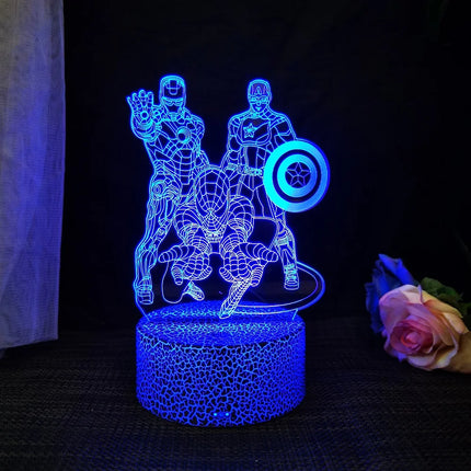 Hot Spider-Man 3D LED night light Remote control and touch 16 colors variable battery USB plug-in electric light Decoration ligh