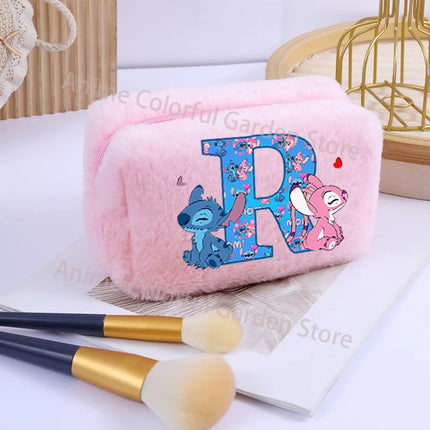 Disney Stitch Plush Cosmetic Bag for Women Anime Cartoon Fashion Makeup Pouch Girls Cosmetics Storage Bags Washing Handbag Gifts