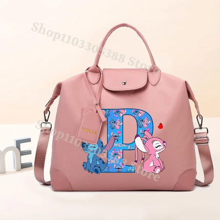 Disney Stitch High-capacity Luggage Bag for Women Anime Fashion Crossbody Bags Fashion Travel Portable Simple Tote-bag Gifts