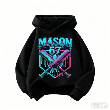 Unisex Cute Six Seven Hoodie, Crew Neck Hoodies for Boys and Girls, Children's Clothing, Funny Brainrot 67 Sweatshirts