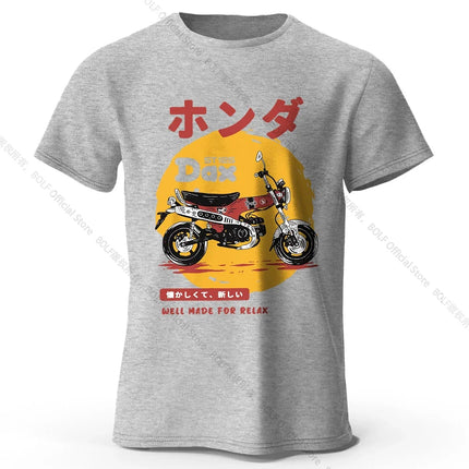 Retro Bike Art T-Shirt 100% Premium Cotton Slim Fit Hand Painted Motorcycle Graphic Tee for Riding Enthusiasts
