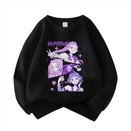 Crew Neck Kid Hoodie Movie Unisex Hoodies Manga Kids Kpop Demon Hunters Children's Sweatshirt Cute Tiger Hoody for Boys Girls