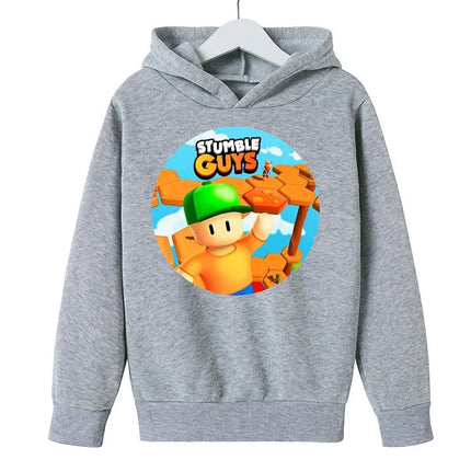 Stumble Guys Hoodies Cotton Long Sleeve Fashion Print Tops Cartoon Comfortable Warm Spring Autumn Sweatshirt for Children