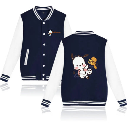 Pochacco Bomber Jacket Women Men Autumn Baseball Jacket Coat Cartoon Kid Streetwear Harajuku Bomber College Jacket