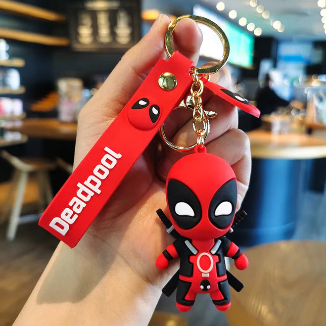 Marvel Cute Doll Pendant Anime Figures Deadpool Q Version Fashion Backpack Keychain Couple Bag Keyring Pendant Birthday Gifts