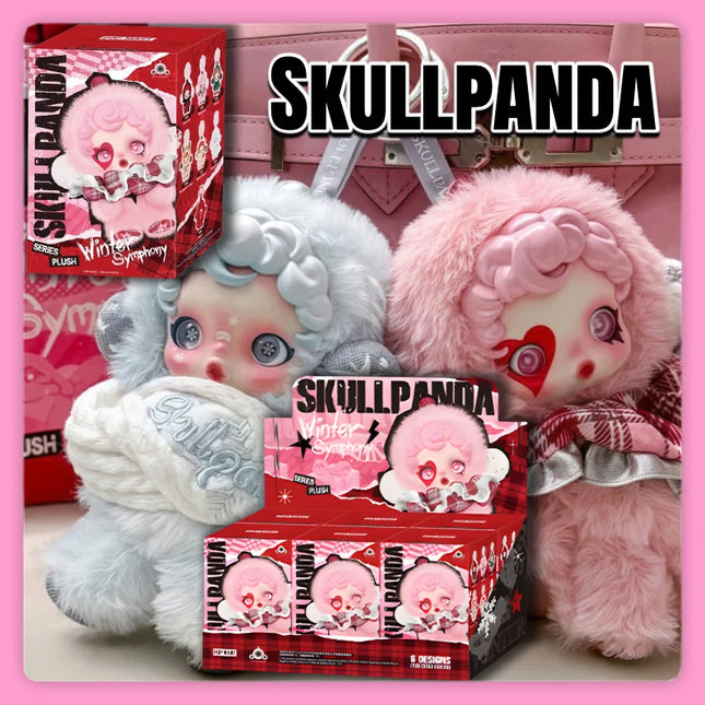 Skullpanda Winter Music Series Blind Box Cute Plush Doll Keychain Pendant Mystery Action Figure Toy Collection Desktop Decor Gif