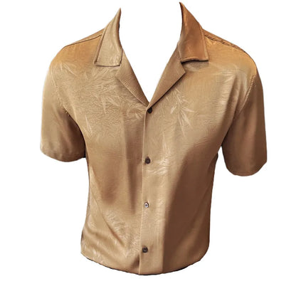 New Chinese Jacquard Shirt Luxury Men Elegant Print Slim Fit Casual Prom Social Shirts High Quality Summer Short Sleeved Tuxedo