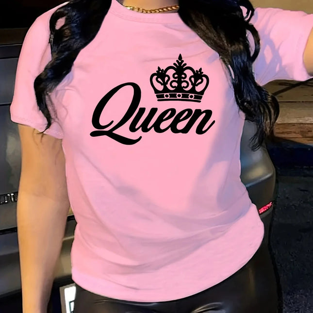 Summer Women's T-shirt Casual Black Short Sleeved Tee Korean Printed Loose Top Design Clothes Madam Oversizeed Simple Tshirts