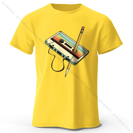 Men's Summer Essential 100% Cotton Printed T-Shirt, Soft & Breathable Round Neck Short Sleeve Tee, Unisex Casual Wear