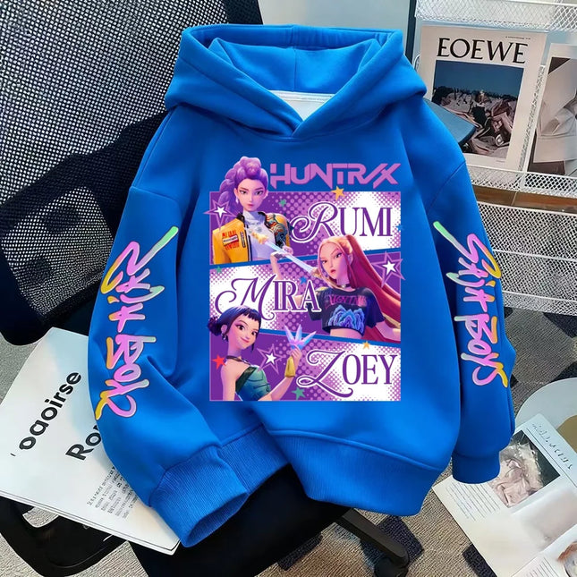 Anime Kpop Demon Hunters Children's Sweatshirt Kawaii Tiger Harajuku Hoody for Boys Girls Fan Gifts Hoodies Kid