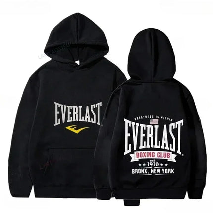 2025 Harajuku Casual Everlast Logo Font Graphic Hoodie Winter Man Sweatshirt Classic Hot Products Selling Street Wear Trends