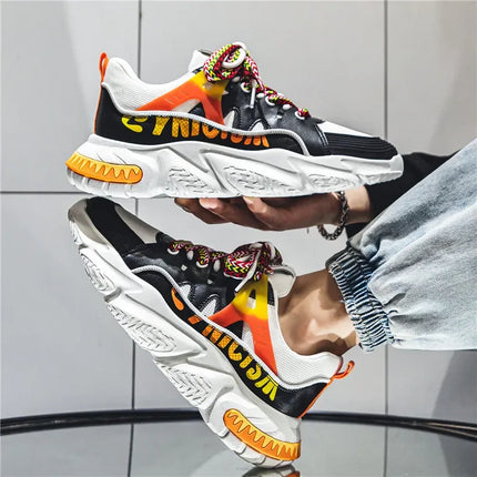 Atmungsaktive Low-Top-Sneakers für Herren im Sommer mit dicker Sohle