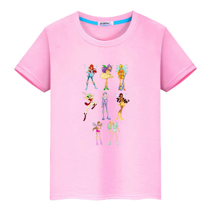 Winx print Cartoon 100%Cotton t shirt for kids boy 10year anime Short  pride tshirt Winx Cute Tops y2k girl clothes baby clothes