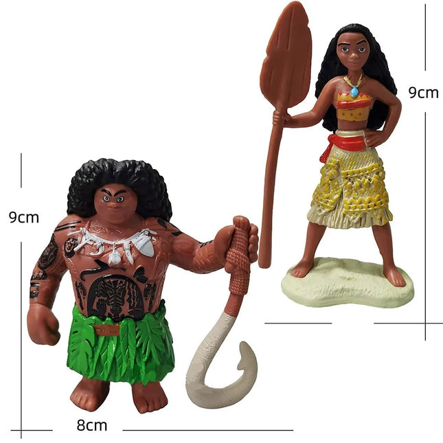 10pcs/set  Moana Princess Maui Chief Tui Tala Heihei Pua Action Figure Brinquedo Toys For Children New Year Gift