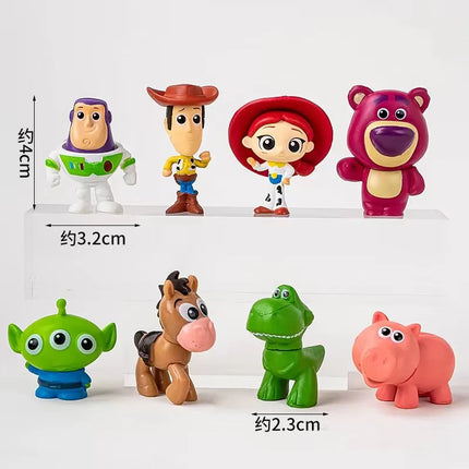 Miniso Disney Toy Story 4 Woody Buzz Lightyear Q Version Action Figures Mini Dolls Kids Toys Model for Birthday Children Gift