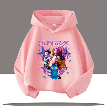 KPop Demon Hunters Hoodies Baby Girl Boy Clothes Fashion Casual Hooded Sweatshirts K-Pop Demon Hunters Pullover Kids Outfits Gif