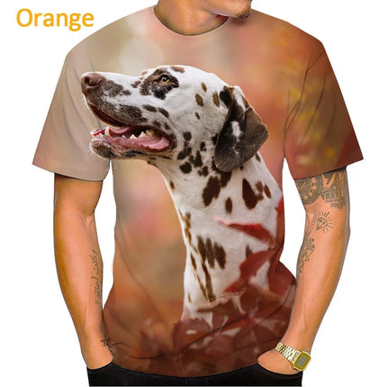 2022 Animal Dalmatian 3D Men's T-Shirt Fashion Dog Cute Aalmatian Shiba Inu Unisex Casual Streetwear Shirt