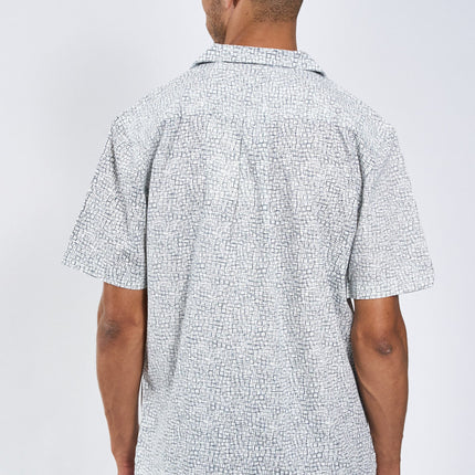 Sean Cube Print Cuba SS Shirt - White