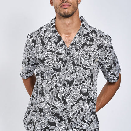 Sean Paisley Cuba SS shirt - Black