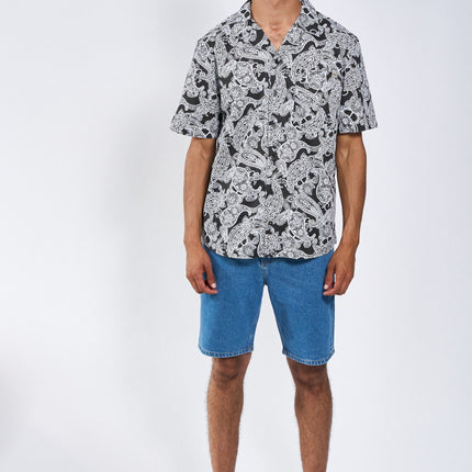 Sean Paisley Cuba SS shirt - Black