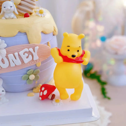 Hot Disney Cartoon Anime Action Figures Winnie Car Cake Desktop Ornament Handmade Model Dolls Toy Children Gift Birthday Present