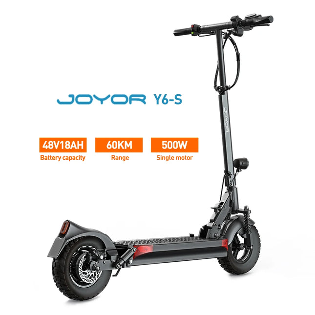 JOYOR Y6-S Adult Electric Scooter 500W EScooters 48V 18Ah Battery  Up to 70KM Range 40Km/h Max Speed 10 Inch Wheel EScooter